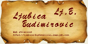 Ljubica Budimirović vizit kartica